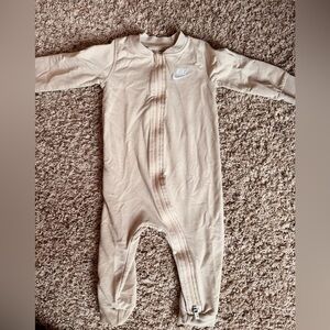 Nike Beige Zip-Front Baby Footie